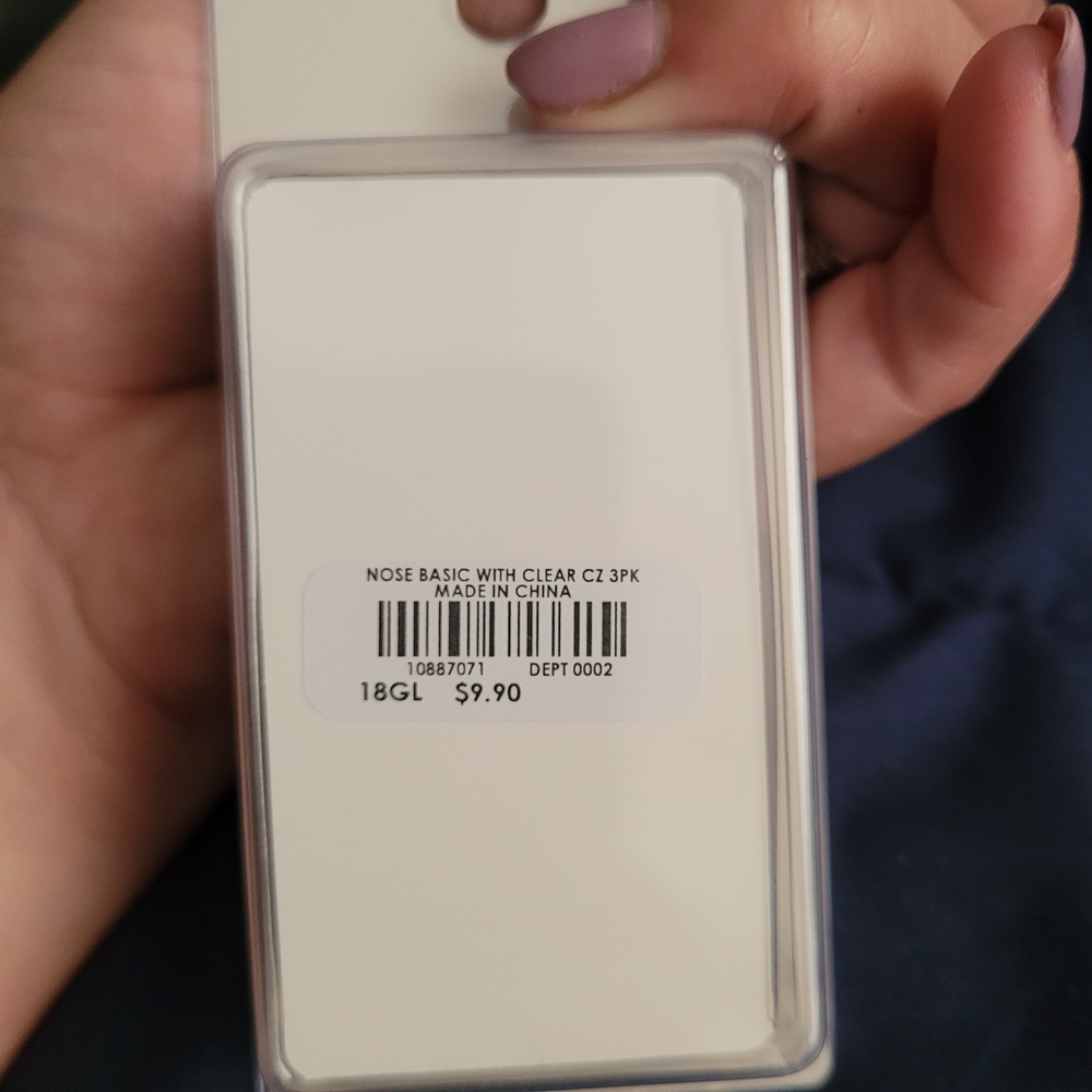 🎉Hot Topic Clear CZ Nose Ring Trio - Picture 2 of 2